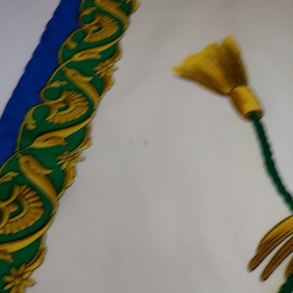 Vintage Heraldic Shield Echo Scarfs Inc Square Scarf Crest Horses Equestrian - Picture 5 of 12